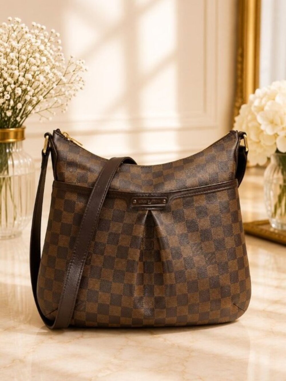 Authentic Louis Vuitton Bloomsbury GM Damier Ebene Canvas Crossbody Shoulder Bag - Picture 1 of 16